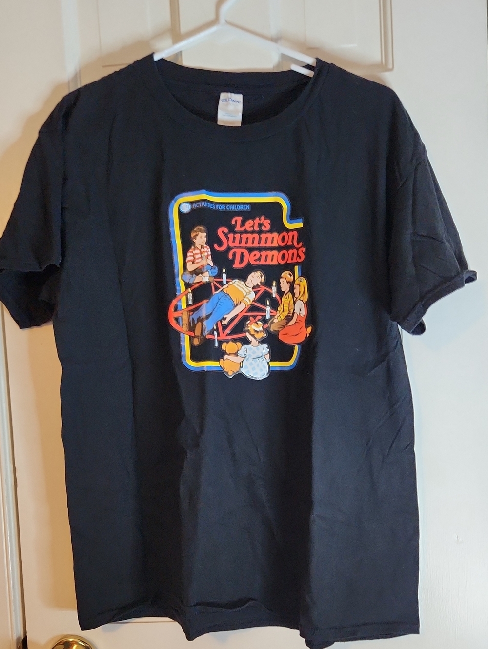 Horror Let's Summon Demons Black Softstyle Cotton Tee - XL